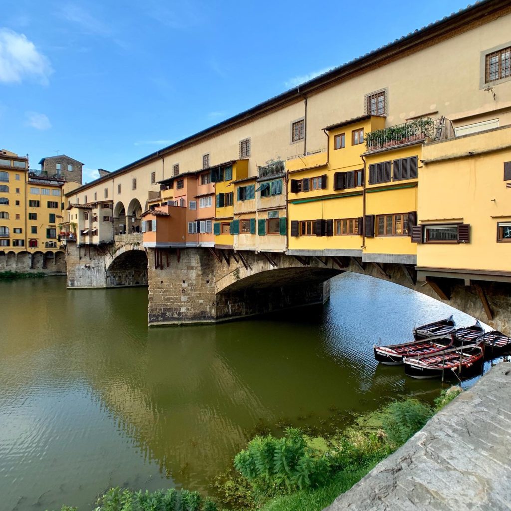 Ponte Vecchio bridge and shops in Florence, Italy