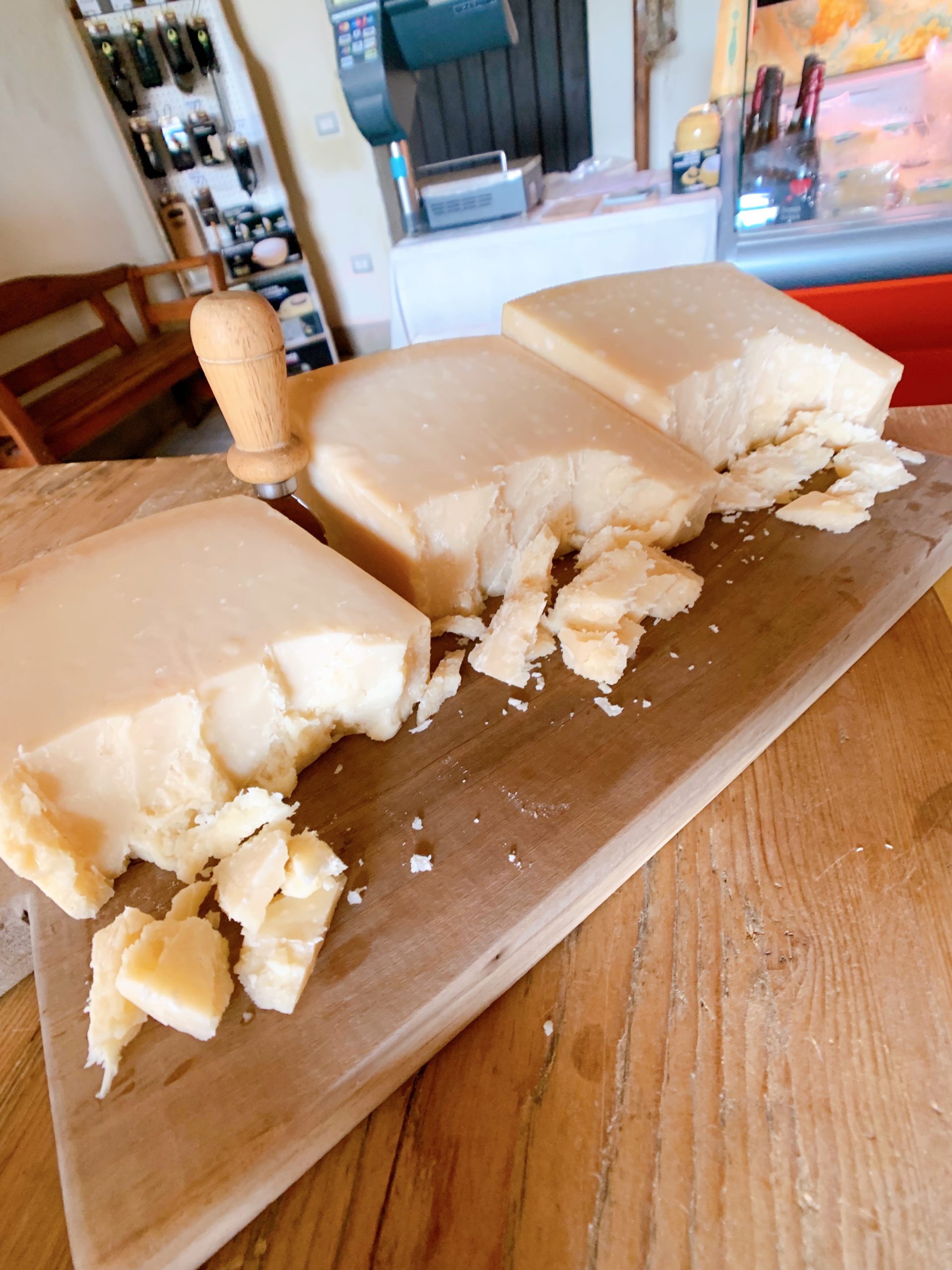 Aged Parmigiano-Reggiano at the Azienda Agricola Guareschi dairy farm in Parma, Italy